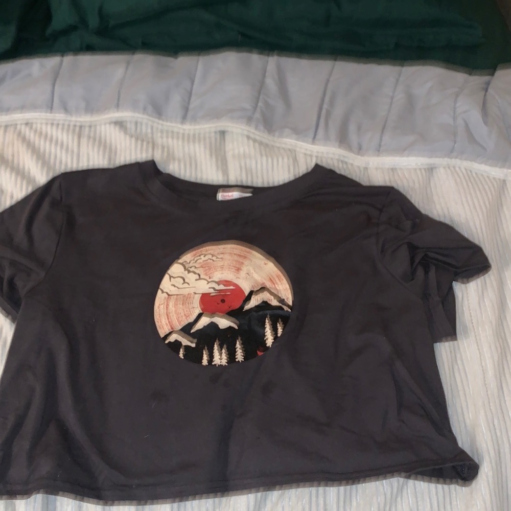 Dark Gray cropped T shirt